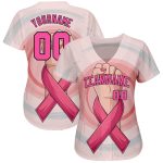 Custom 3D Pink Ribbon Breast Cancer Awareness Jersey for Women - Authentic Support Baseball Jersey Custom 3D Breast Cancer