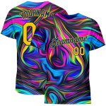 Abstract Colorful Psychedelic 3D Pattern T-Shirt | Custom Fluid Art Design Custom 3D Pattern Design Abstract Colorful Psychedelic