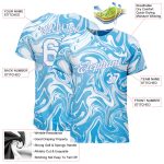 Abstract Ocean Waves 3D Pattern Fluid Art Performance T-Shirt - Custom Design Mens Apparel Custom 3D Pattern Design Abstract