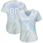 Trendy Holographic 3D Pattern Design Abstract Baseball Jersey - Custom Vaporwave Authentic Style Custom 3D Pattern Design