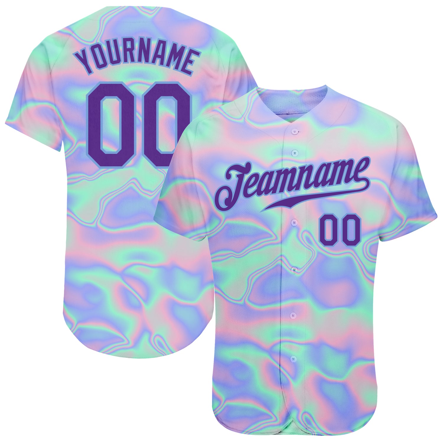 Holographic Vaporwave 3D Pattern Design Abstract Baseball Jersey - Custom Trendy Style 7981 Custom 3D Pattern Design Abstract
