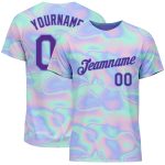 Holographic Vaporwave 3D Pattern Design Trendy Performance T-Shirt Custom Style 9296 Custom 3D Pattern Design Abstract Trendy