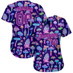 Colorful 3D Flower and Mushroom Pattern Psychedelic Authentic Baseball Jersey Style 3208 Custom 3D Pattern Design Colorful