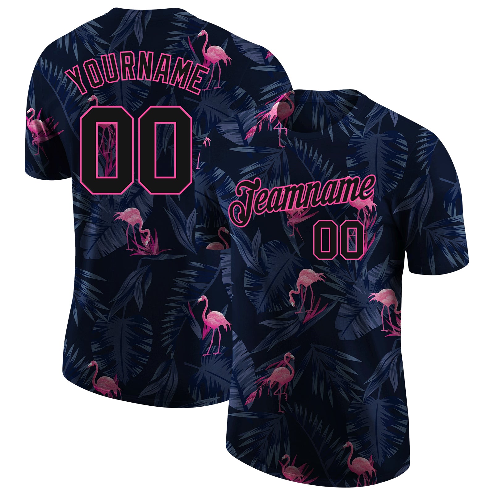 Flamingo Performance T-Shirt with Custom 3D Pattern Design for Men & Women Custom 3D Pattern Design Flamingo Performance