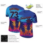 Hawaii Palm Trees Custom 3D Pattern Performance T-Shirt Style 6875 Custom 3D Pattern Design Hawaii Palm Trees Performance