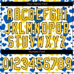 Ukrainian Flag Colors Custom 3D Hearts Design Authentic Baseball Jersey Custom 3D Pattern Design Hearts Painted In The Colors