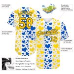 Ukrainian Flag Colors Custom 3D Hearts Design Authentic Baseball Jersey Custom 3D Pattern Design Hearts Painted In The Colors