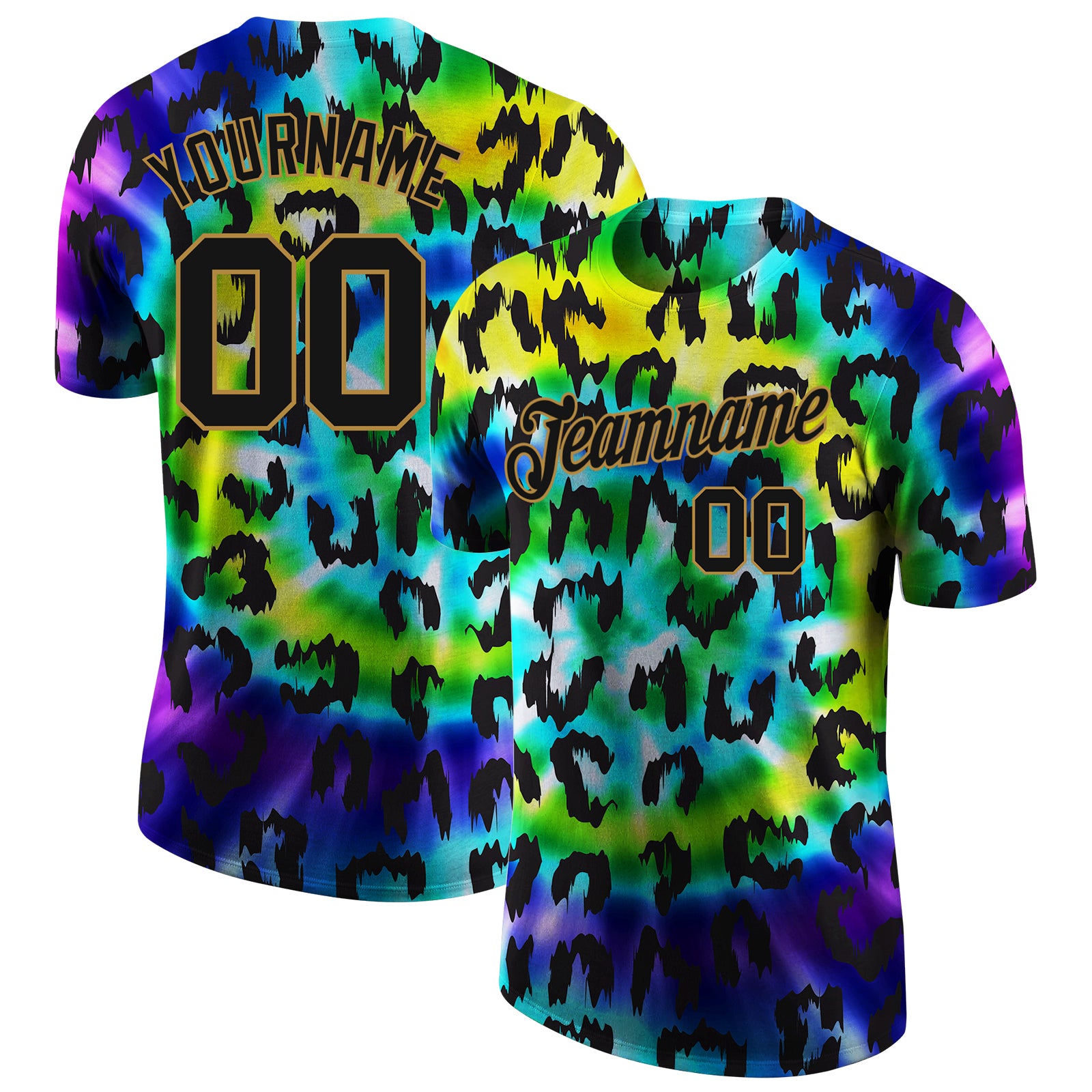 Leopard Performance T-Shirt with Custom 3D Pattern Design - Style 4173 Custom 3D Pattern Design Leopard Performance T-Shirt