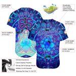 Magic Girl Meditation Lotus 3D Pattern Design Psychedelic Geometry Authentic Baseball Jersey Custom 3D Pattern Design Magic