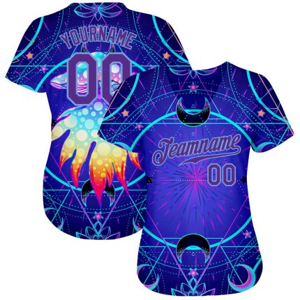 3D Pattern Magic Mushrooms Sacred Geometry Psychedelic Baseball Jersey Style 5403 Custom 3D Pattern Design Magic Mushrooms