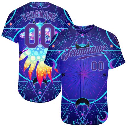 3D Pattern Magic Mushrooms Sacred Geometry Psychedelic Baseball Jersey Style 5403 Custom 3D Pattern Design Magic Mushrooms