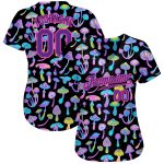 Psychedelic Magic Mushrooms 3D Pattern Design Authentic Baseball Jersey Custom 3D Pattern Design Magic Mushrooms Psychedelic