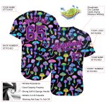 Psychedelic Magic Mushrooms 3D Pattern Design Authentic Baseball Jersey Custom 3D Pattern Design Magic Mushrooms Psychedelic
