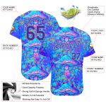 Psychedelic Magic Mushrooms 3D Pattern Design Authentic Baseball Jersey Style 6415 Custom 3D Pattern Design Magic Mushrooms