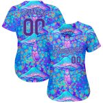 Psychedelic Magic Mushrooms 3D Pattern Design Authentic Baseball Jersey Style 6415 Custom 3D Pattern Design Magic Mushrooms
