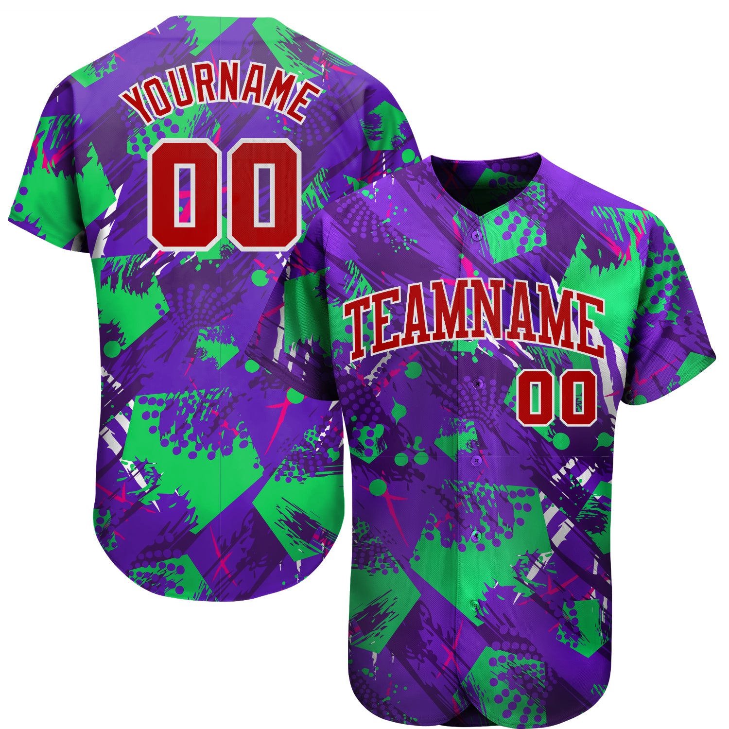 Custom 3D Pattern Music Festival Baseball Jersey - Authentic Style 3428 Custom 3D Pattern Design Music Festival Authentic