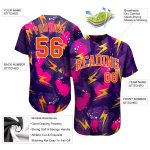 3D Pattern Music Festival Baseball Jersey Custom Design Style 4686 Custom 3D Pattern Design Music Festival Authentic Baseball