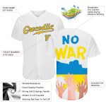 No War In Ukraine 3D Pattern Design Authentic Baseball Jersey Custom Custom 3D Pattern Design No War In Ukraine Authentic