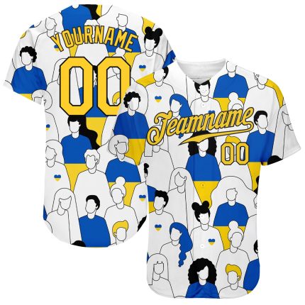 Patriot of Ukraine Custom 3D Pattern Baseball Jersey - Authentic Sports Apparel Custom 3D Pattern Design Patriot Of Ukraine