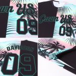 Tropical Hawaii Palm Leaves 3D Pattern Performance T-Shirt, Custom Design Custom 3D Pattern Design Tropical Hawaii Palm Leaves