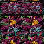 Tropical Hawaii Palm Leaves 3D Pattern Performance T-Shirt - Custom Style 9560 Custom 3D Pattern Design Tropical Hawaii Palm