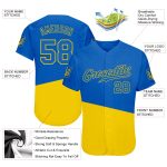 Ukrainian Flag 3D Pattern Jersey with Coat of Arms - Authentic Baseball Jersey Custom 3D Pattern Design Ukrainian Flag And