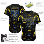 Ukrainian Flag Colors 3D Pattern Design Baseball Jersey - Glory to Ukraine Authentic Jersey Custom 3D Pattern Design Ukrainian