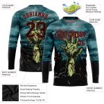 Halloween Horror Night 3D Pattern Long Sleeve Performance T-Shirt for Trick or Treating Custom 3D Pattern Halloween Horror