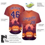 Halloween Pumpkins 3D Pattern Authentic Baseball Jersey - Horror Night Style 8882 Custom 3D Pattern Halloween Pumpkins Horror