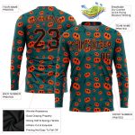 Halloween Pumpkins Custom 3D Pattern Long Sleeve Performance T-Shirt Custom 3D Pattern Halloween Pumpkins Long Sleeve Performance