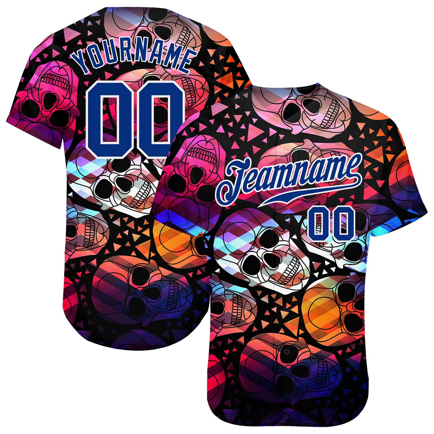 Halloween Skulls Custom 3D Pattern Baseball Jersey - Authentic Design for Fans and Collectors Custom 3D Pattern Halloween