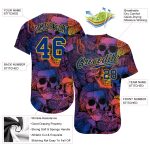 Halloween Skulls 3D Pattern Custom Authentic Baseball Jersey Style 2018 Custom 3D Pattern Halloween Skulls Authentic Baseball