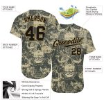 Halloween Skulls Custom 3D Pattern Authentic Baseball Jersey Style 3913 Custom 3D Pattern Halloween Skulls Authentic Baseball