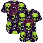 Custom Halloween Skulls 3D Pattern Baseball Jersey - Authentic Style 9299 Custom 3D Pattern Halloween Skulls Authentic Baseball