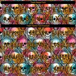 Halloween Skulls 3D Pattern Long Sleeve Performance T-Shirt - Custom Fit Custom 3D Pattern Halloween Skulls Long Sleeve Performance