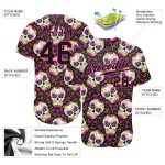 Halloween Skulls Floral Custom 3D Pattern Authentic Baseball Jersey Custom 3D Pattern Halloween Skulls With Floral Authentic