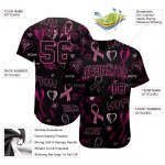 Breast Cancer Awareness 3D Pink Ribbon Jersey for Women, Health Care Support - Authentic Baseball Style 6763 Custom 3D Pink