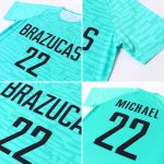 Aqua Black Sublimation Soccer Jersey - Custom Team Uniform for Players Custom Aqua Black Sublimation Soccer Uniform Jersey