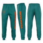 Aqua Orange Fleece Joggers for Men and Women - Custom Sweatpants Custom Aqua Orange Fleece Jogger Sweatpants
