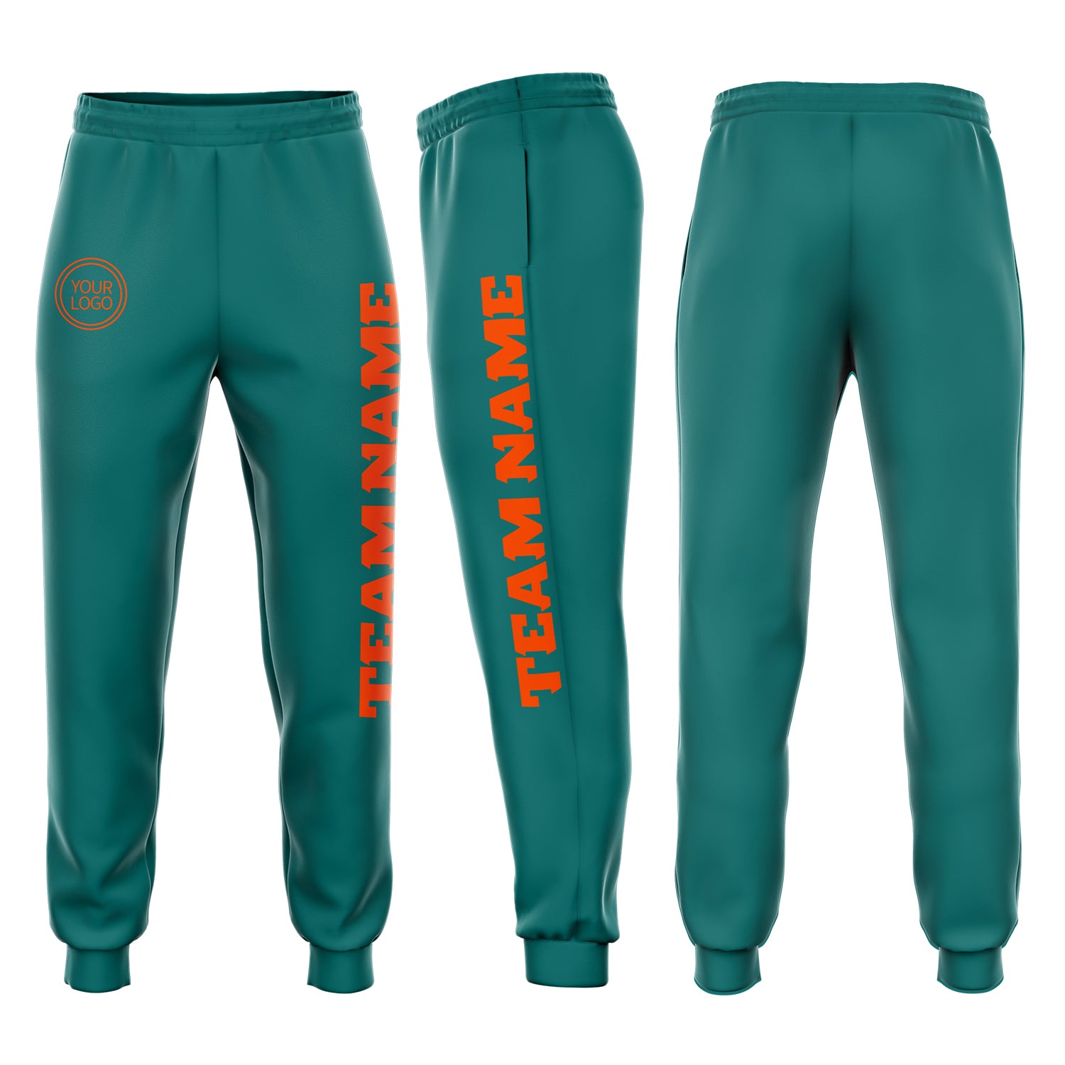 Custom Aqua Orange Fleece Jogger Sweatpants Aqua Orange Fleece Joggers for Men and Women - Custom Sweatpants Custom Aqua Orange Fleece Jogger Sweatpants