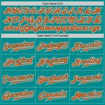 Custom Aqua Orange White Baseball Jersey Authentic Fade Fashion Design Custom Aqua Orange-White Authentic Fade Fashion Baseball
