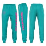 Aqua Pink Fleece Jogger Sweatpants for Women - Customizable Comfortable Activewear Custom Aqua Pink Fleece Jogger Sweatpants