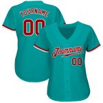 Custom Aqua Red White Baseball Jersey Authentic Design for Fans Custom Aqua Red-White Authentic Baseball Jersey