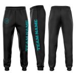 Custom Black Aqua Fleece Joggers for Mens Comfort and Style - Sweatpants Custom Black Aqua Fleece Jogger Sweatpants