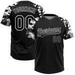 Custom Black Camo Softball Jersey Unisex Two-Button Design - Comfortable Fit Custom Black Black-Camo Two-Button Unisex Softball