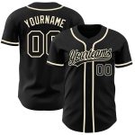 Custom Black Cream Baseball Jersey - Authentic Design, Comfortable Fit, Perfect for Fans Custom Black Black-Cream Authentic