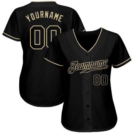 Custom Black Cream Baseball Jersey - Style 9576 - Authentic Design Custom Black Black-Cream Authentic Baseball Jersey Style