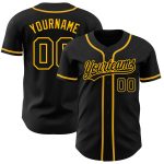 Personalized Black and Gold Authentic Baseball Jersey - Custom Design Custom Black Black-Gold Authentic Baseball Jersey