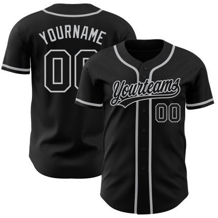 Custom black and gray baseball jersey