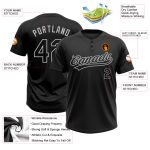 Custom Black Gray Unisex Softball Jersey - Two-Button Design for Comfort and Style Custom Black Black-Gray Two-Button Unisex